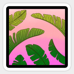 Banana Leaves Palm tree Summer Tropical Pattern Sticker